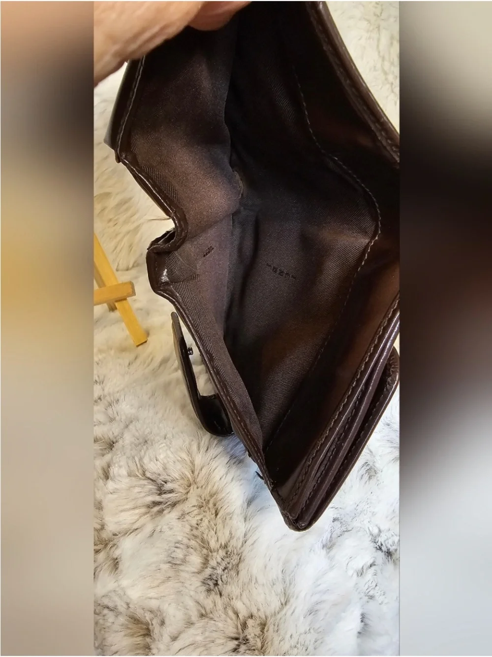 Fendi Brown and Black FF Logo Bi-Fold Wallet